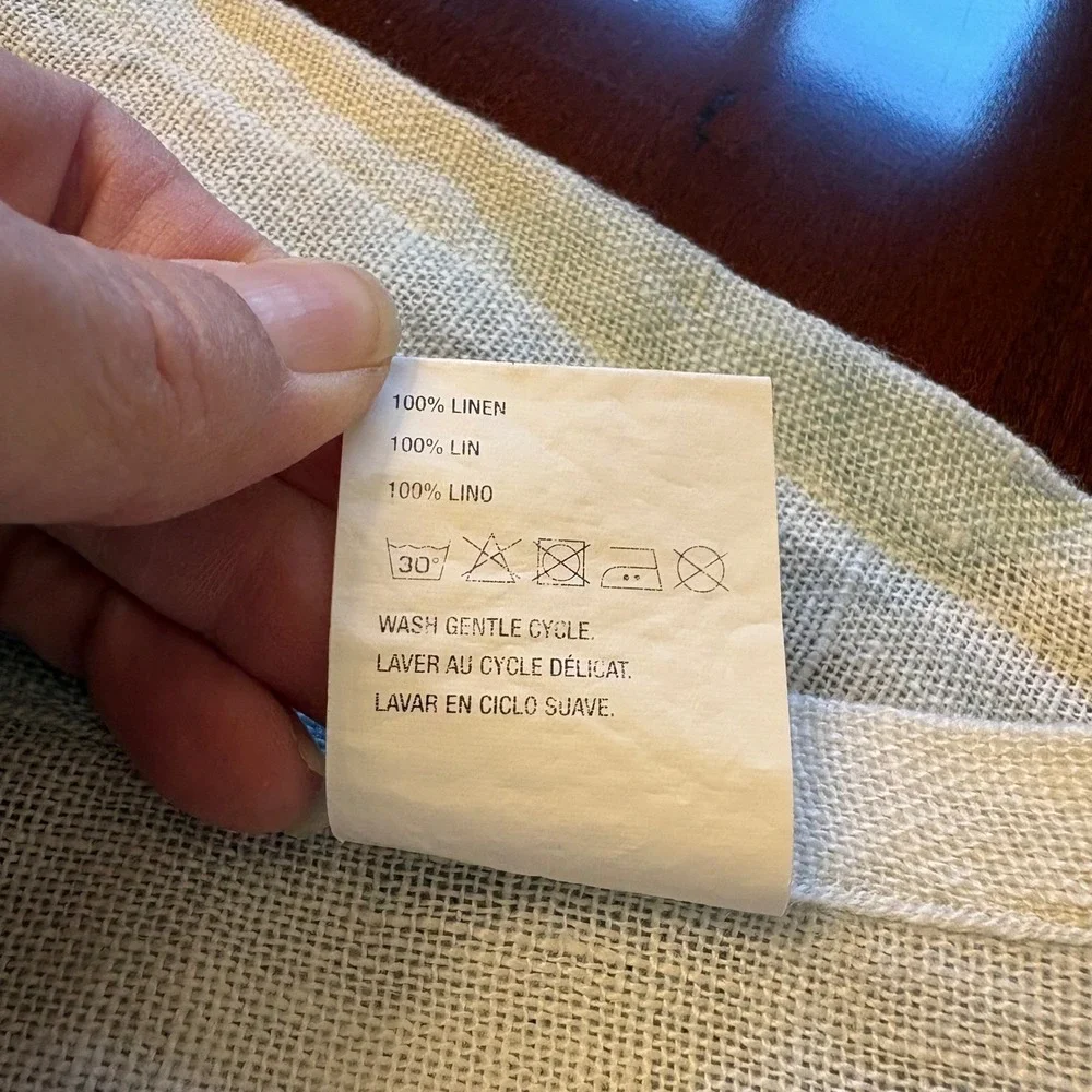 Crate &‎ Barrel Breezeway 14x90 Linen Table Runner Pastel Geometric Modern